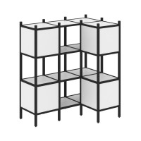 Loft Угловой внутренний стеллаж VR.L-29 Белый Бриллиант/Металл Черный 1278*862*1458