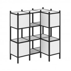 Loft Угловой внутренний стеллаж VR.L-29 Белый Бриллиант/Металл Черный 1278*862*1458