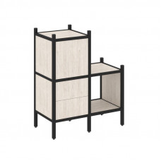 Loft Прямой стеллаж VR.L-11 Денвер Светлый/Металл Черный 862*446*1047