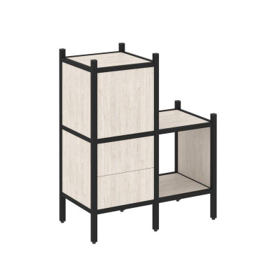 Loft Прямой стеллаж VR.L-11 Денвер Светлый/Металл Черный 862*446*1047