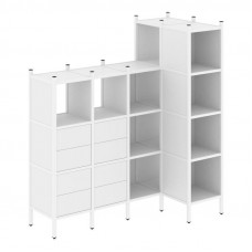 Loft Угловой внутренний стеллаж VR.L-47 Белый Бриллиант/Металл Белый 1694*862*1869