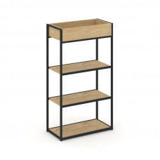 Rift Стеллаж металлический высокий приставной RF.STM-003 Тиквуд Светлый/Металл Черный 796*350*1250