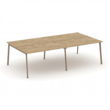 Estetica Рабочая станция 4 места ES.D.RS-4.3-VP Тиквуд Светлый/Металл Латте 2760*1500*750