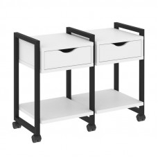 Loft Тумба на колесных опорах VR.L-TN-1.K Белый Бриллиант/Металл Черный 970*460*767