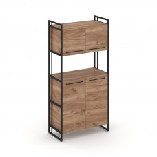 Rift Шкаф 4 ниши широкий RF.SS-42 Дуб Табак/Металл Черный/Черный Ручки 798*396*1648