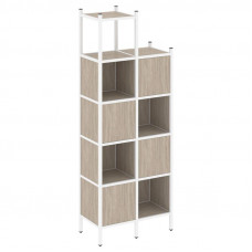 Loft Прямой стеллаж VR.L-20 Дуб Аттик/Металл Белый 862*446*2280