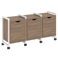 Loft Тумба на колесных опорах VR.L-TN-5.K Дуб Аризона/Металл Белый 1440*460*767