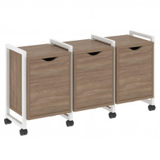 Loft Тумба на колесных опорах VR.L-TN-5.K Дуб Аризона/Металл Белый 1440*460*767