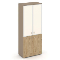 Estetica Шкаф высокий широкий ES.ST-1.2R I Латте/Тиквуд Светлый/Лакобель ivory 800*420*1977