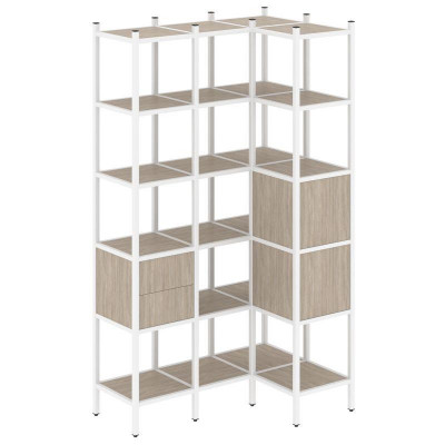 Loft Угловой внутренний стеллаж VR.L-35 Дуб Аттик/Металл Белый 1278*862*2280