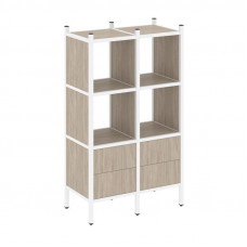 Loft Прямой стеллаж VR.L-03 Дуб Аттик/Металл Белый 862*446*1458