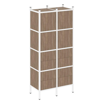 Loft Прямой стеллаж VR.L-04 Дуб Аризона/Металл Белый 862*446*1869