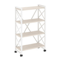Loft Стеллаж на колесных опорах-4 полки VR.L-MST.K-4.8 Денвер Светлый/Металл Белый 800*400*1334