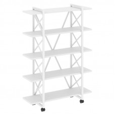 Loft Стеллаж на колесных опорах-5 полок VR.L-MST.K-5.8V Белый Бриллиант/Металл Белый 1200*400*1704