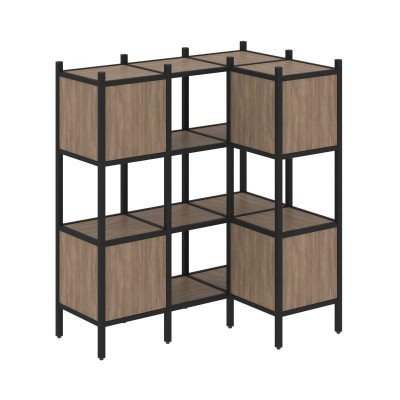 Loft Угловой внутренний стеллаж VR.L-29 Дуб Аризона/Металл Черный 1278*862*1458