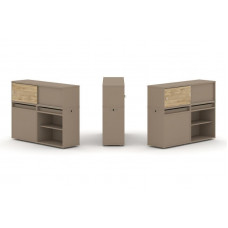 Estetica Набор №14. Тумба двойная+низкая надставка ES.NB.2N-14 Латте/Тиквуд Светлый 1500*410*1135