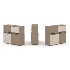 Estetica Набор №17. Тумба двойная+низкая надставка ES.NB.2N-17 Латте/Капучино 1500*410*1135