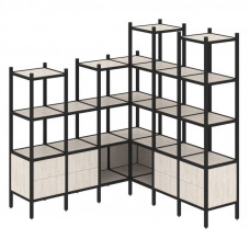 Loft Угловой внутренний стеллаж VR.L-41 Денвер Светлый/Металл Черный 1694*1694*1869