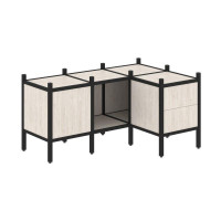 Loft Угловой внутренний стеллаж VR.L-26 Денвер Светлый/Металл Черный 1278*862*636