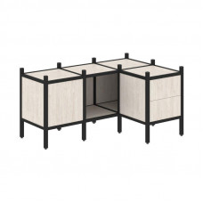 Loft Угловой внутренний стеллаж VR.L-26 Денвер Светлый/Металл Черный 1278*862*636