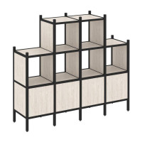 Loft Прямой стеллаж VR.L-16 Денвер Светлый/Металл Черный 1694*446*1458