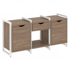 Loft Тумба на регулируемых опорах VR.L-TN-7.O Дуб Аризона/Металл Белый 1440*460*719