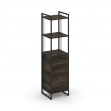 Rift Шкаф 4 ниши узкий RF.SU-44 (L) Дуб Мали/Металл Черный/Черный Ручки 420*396*1648