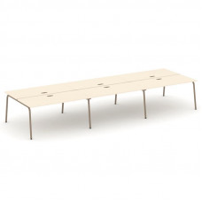 Estetica Рабочая станция 6 мест ES.D.RS-6.4-LK Сатин/Металл Латте 4740*1500*750