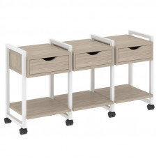 Loft Тумба на колесных опорах VR.L-TN-4.K Дуб Аттик/Металл Белый 1440*460*767