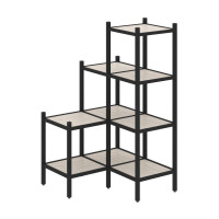 Loft Угловой внутренний стеллаж VR.L-36 Денвер Светлый/Металл Черный 862*862*1458