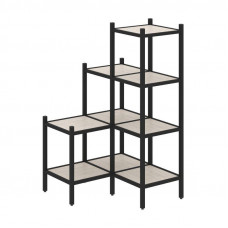 Loft Угловой внутренний стеллаж VR.L-36 Денвер Светлый/Металл Черный 862*862*1458