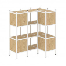 Loft Угловой внутренний стеллаж VR.L-29 Тиквуд Светлый/Металл Белый 1278*862*1458