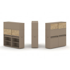 Estetica Набор №3. Тумба двойная+высокая надставка ES.NB.2V-3 Латте/Тиквуд Светлый 1500*410*1520
