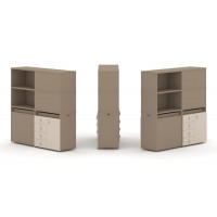 Estetica Набор №19. Тумба двойная+высокая надставка ES.NB.2V-19 Латте/Капучино 1500*410*1520