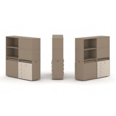 Estetica Набор №19. Тумба двойная+высокая надставка ES.NB.2V-19 Латте/Капучино 1500*410*1520