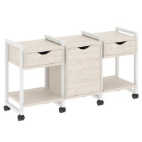 Loft Тумба на колесных опорах VR.L-TN-6.K Денвер Светлый/Металл Белый 1440*460*767