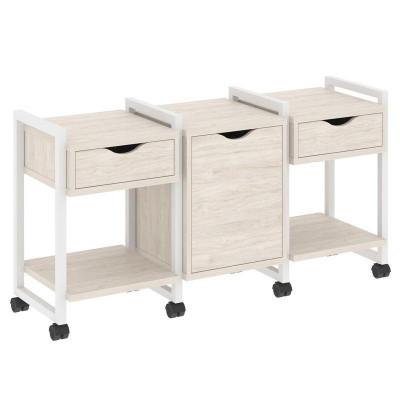 Loft Тумба на колесных опорах VR.L-TN-6.K Денвер Светлый/Металл Белый 1440*460*767