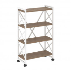 Loft Стеллаж на колесных опорах-4 полки VR.L-MST.K-4.8 Дуб Аризона/Металл Белый 800*400*1334