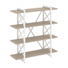 Loft Стеллаж на рег. опорах-4 полки VR.L-MST.O-4.8V Дуб Аттик/Металл Белый 1200*400*1280