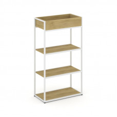 Rift Стеллаж металлический высокий приставной RF.STM-003 Дуб Винченцо/Металл Белый 796*350*1250