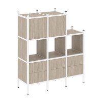 Loft Прямой стеллаж VR.L-15 Дуб Аттик/Металл Белый 1278*446*1458