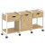 Тумба офисная на колесных опорах с распашной дверью Лофт VR.L-TN-6.K 1440*460*767 Тиквуд Светлый/Металл Белый