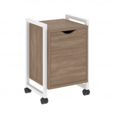 Loft Тумба на колесных опорах+фасад VR.L-T2.K Дуб Аризона/Металл Белый 500*460*767