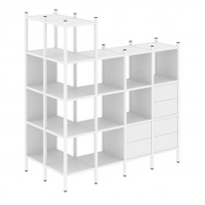 Loft Угловой внешний стеллаж наборный VR.L-57 Белый Бриллиант/Металл Белый 862*1694*1869