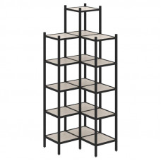 Loft Угловой внутренний стеллаж VR.L-46 Денвер Светлый/Металл Черный 862*862*2280
