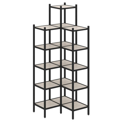 Loft Угловой внутренний стеллаж VR.L-46 Денвер Светлый/Металл Черный 862*862*2280