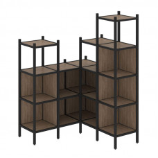 Loft Угловой внутренний стеллаж VR.L-39 Дуб Аризона/Металл Черный 1278*1278*1869