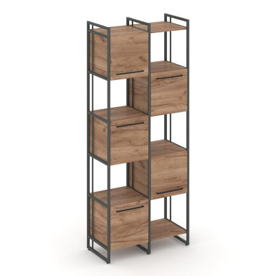 Rift Шкаф комбинированый RF.NS-003 Дуб Табак/Металл Антрацит/Черный Ручки 820*396*2010