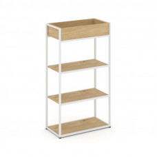 Rift Стеллаж металлический высокий приставной RF.STM-002 Тиквуд Светлый/Металл Белый 696*350*1250