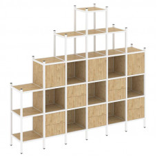 Loft Прямой стеллаж VR.L-24 Тиквуд Светлый/Металл Белый 2526*446*2280